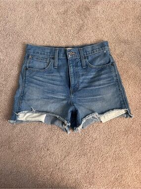 Madewell Blue split hem Denim Shorts